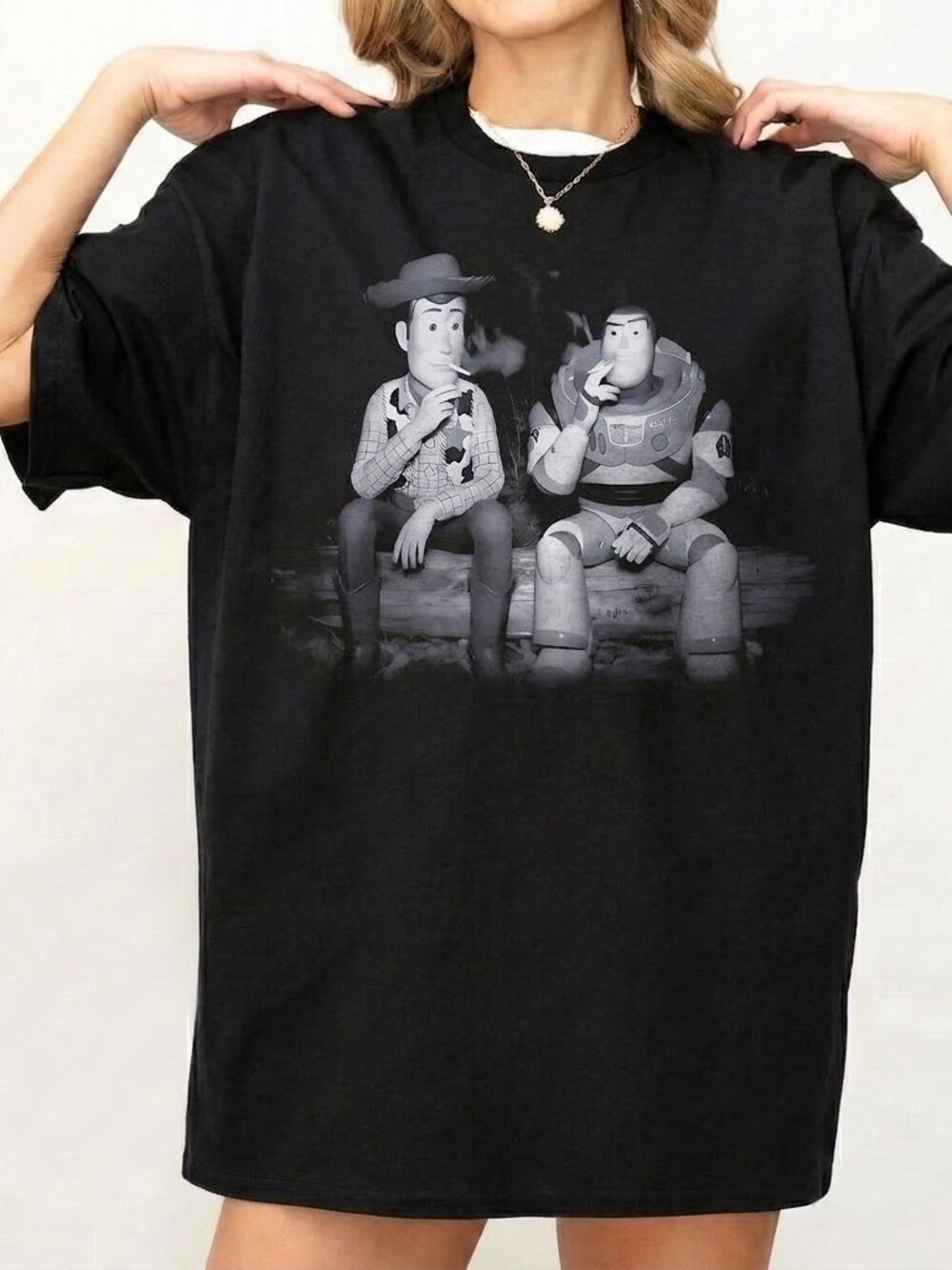Vintage Buzz & Woody Graphic Tee, Funny Toy Duo Shirt